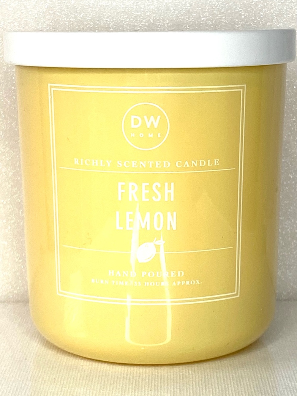 DW Home Yellow Fresh Lemon Candle Jar
